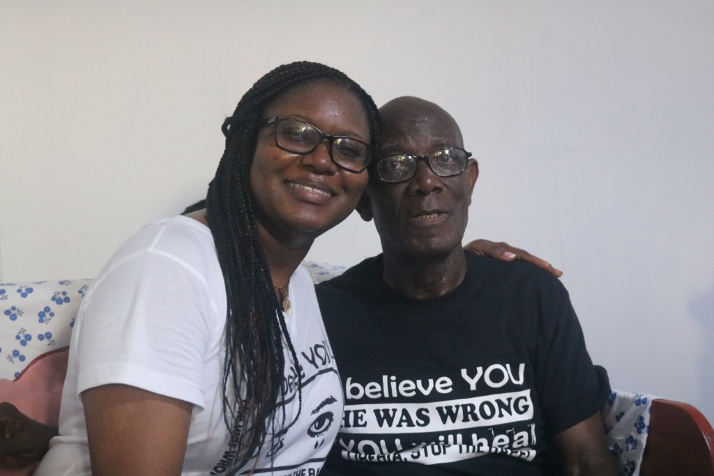 Goumah-Conde-and-her-father-Albert-N.-Bass-in-a-photo-at-the-clinical-facility-of-the-EGLE-Girls-House-after-cutting-the-ribbon.